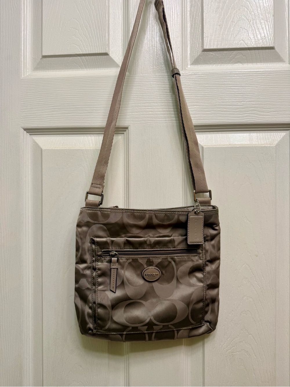 Coach Taupe Signature Crossbody Bag